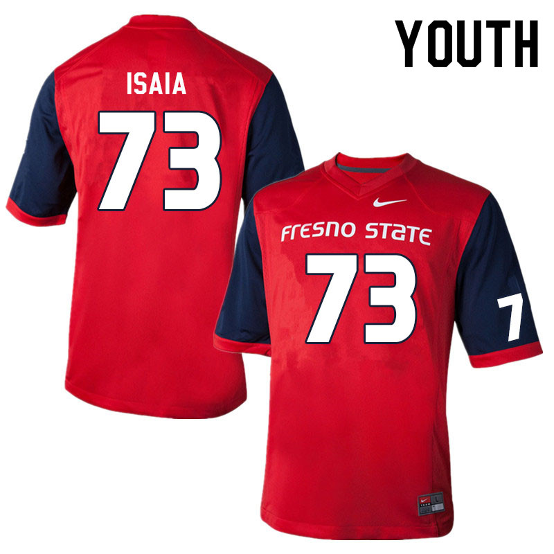 Youth #73 Jacob Isaia Fresno State Bulldogs College Football Jerseys Sale-Red